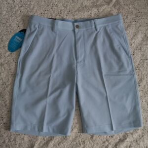 Greg Norman Collection Pale Blue Flat-Front Performance Golf Shorts Size 33 NWT
